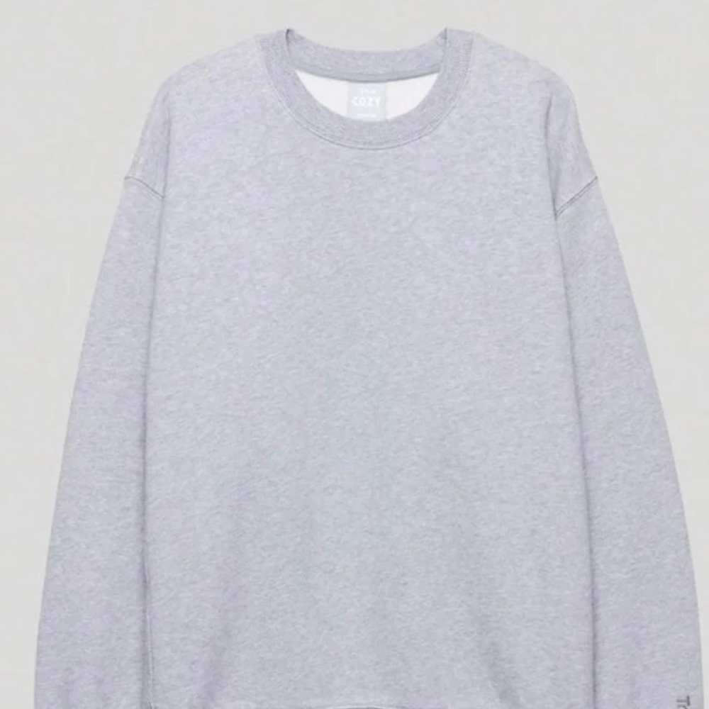 Aritzia Cozy Fleece Boyfriend Crew Sweatshirt Large Gray